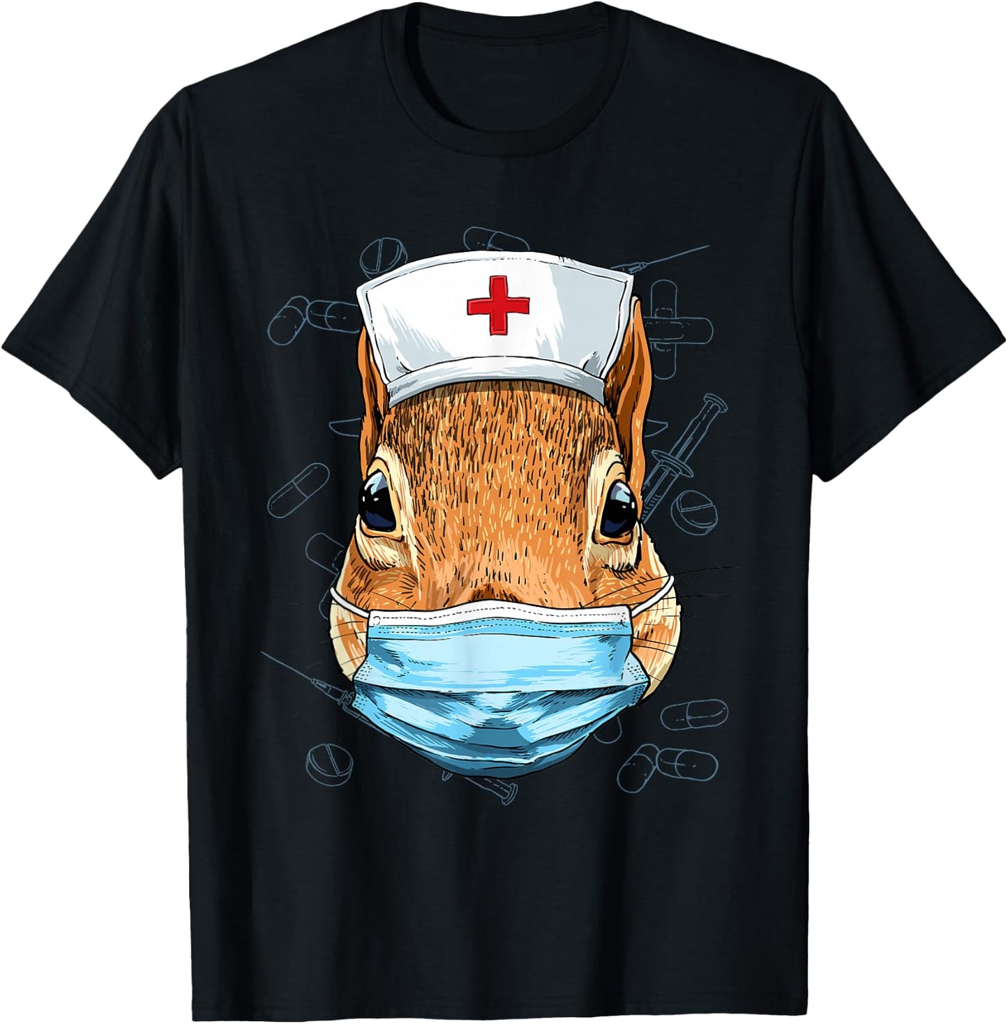 Hospital Squirrel ER Nurse RN LPN Nurse Life Squirrel Lover T-Shirt - T-Shirt | Black