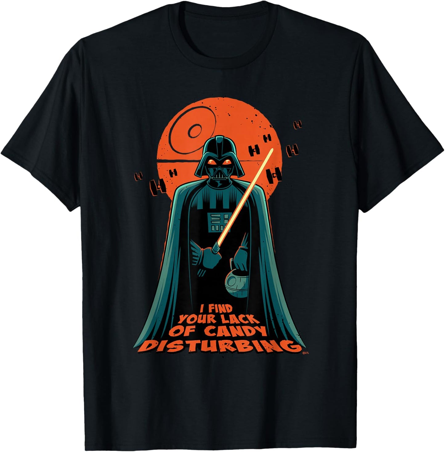 Star Wars Darth Vader Halloween Lack of Candy Disturbing T-Shirt - T-Shirt | Black