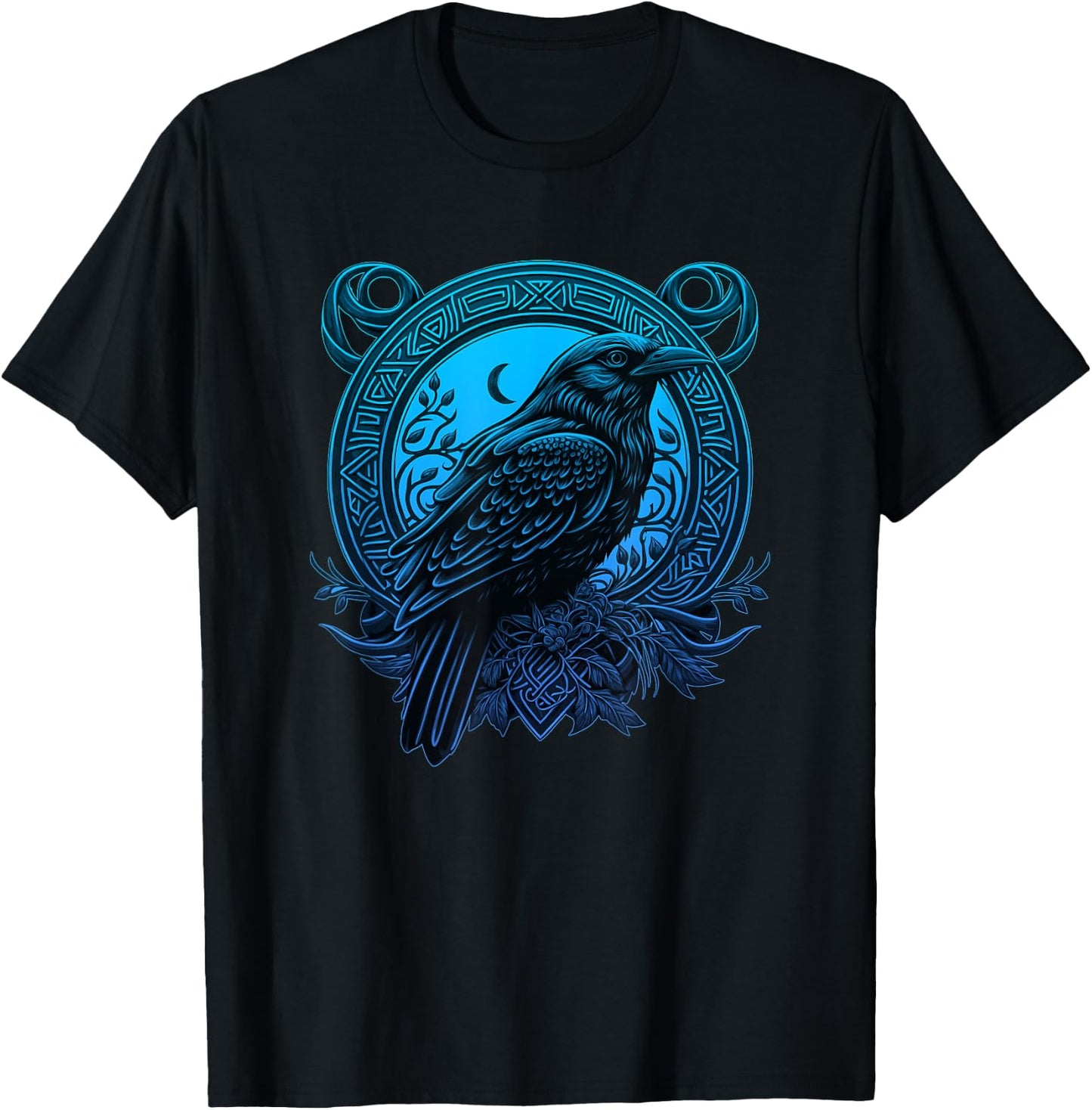Raven Crow Celtic Art Norse Mythology Raven T-Shirt - T-Shirt | Black