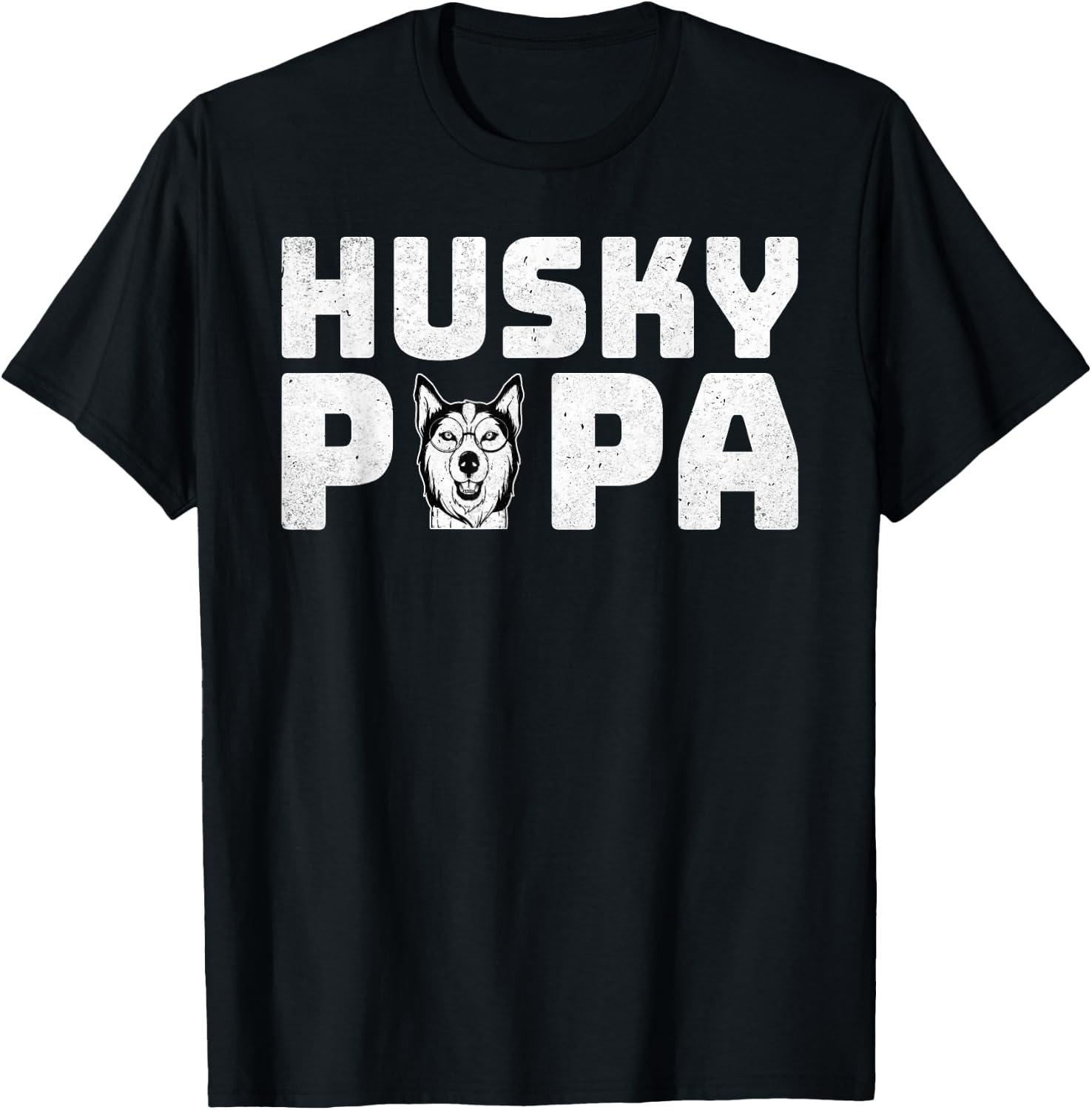 Husky Papa - Funny Siberian Husky Lover Dad Fathers Day T-Shirt - T-Shirt | Black