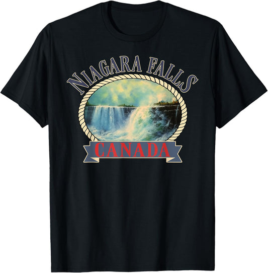 Niagara Falls Canada USA Nature river T-Shirt - T-Shirt | Black