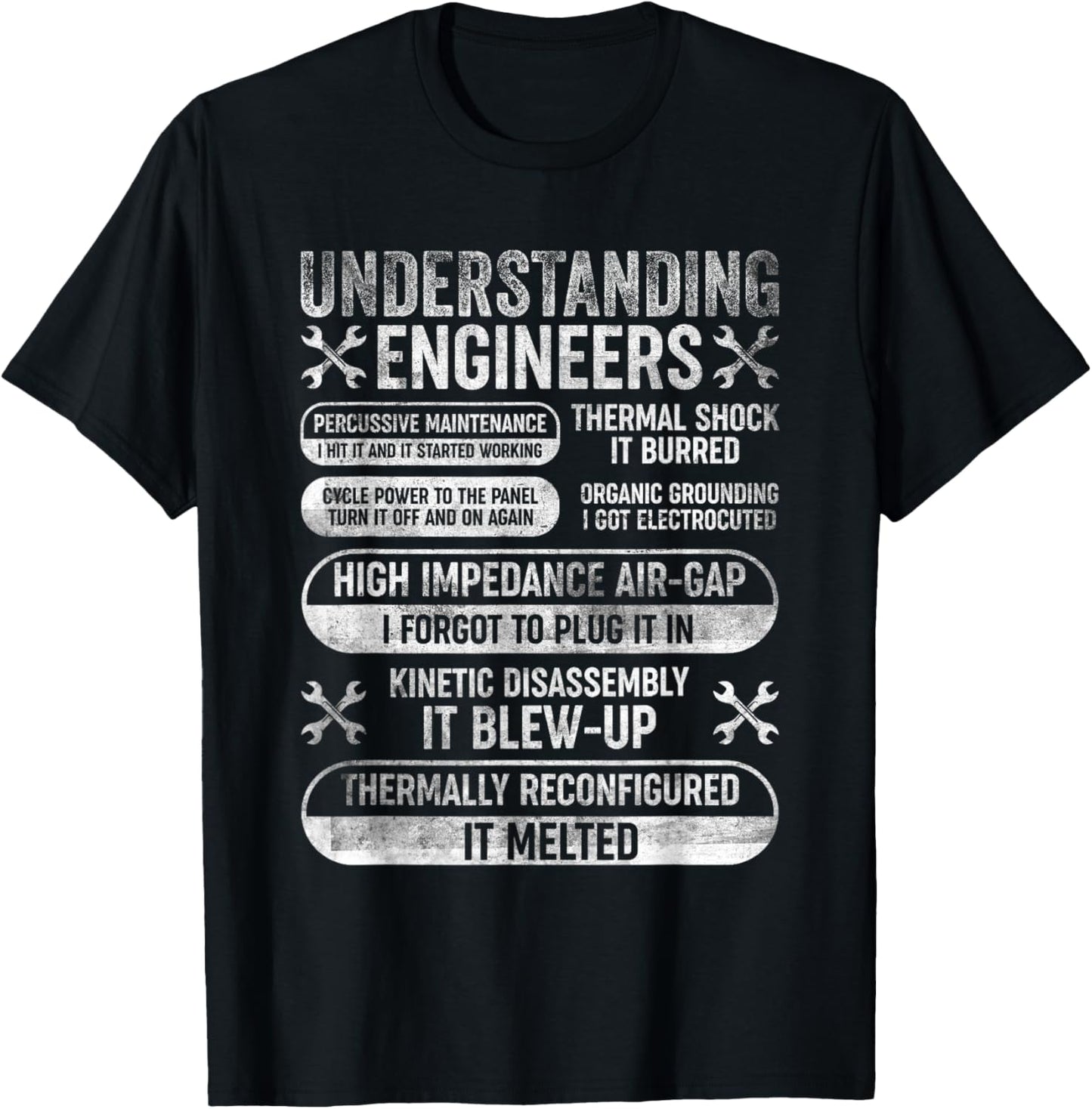 Understanding Engineers Funny Sarcastic Engineering Vintage T-Shirt - T-Shirt | Black