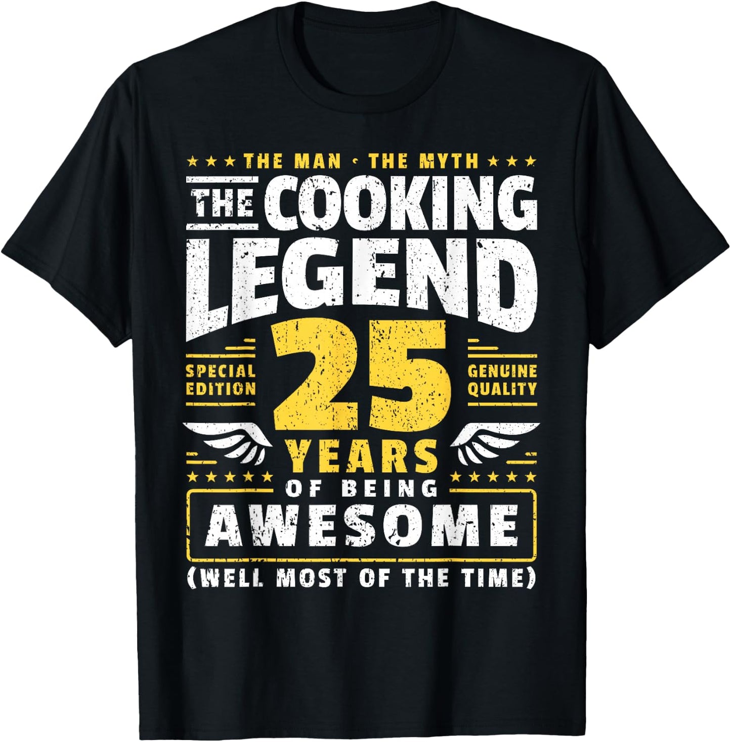 25th Birthday Cook 25 Years Old Chef T-Shirt - T-Shirt | Black