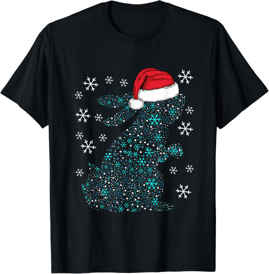 Funny Rabbit Christmas Costume Bunny Santa XMAS Humor T-Shirt - T-Shirt | Black