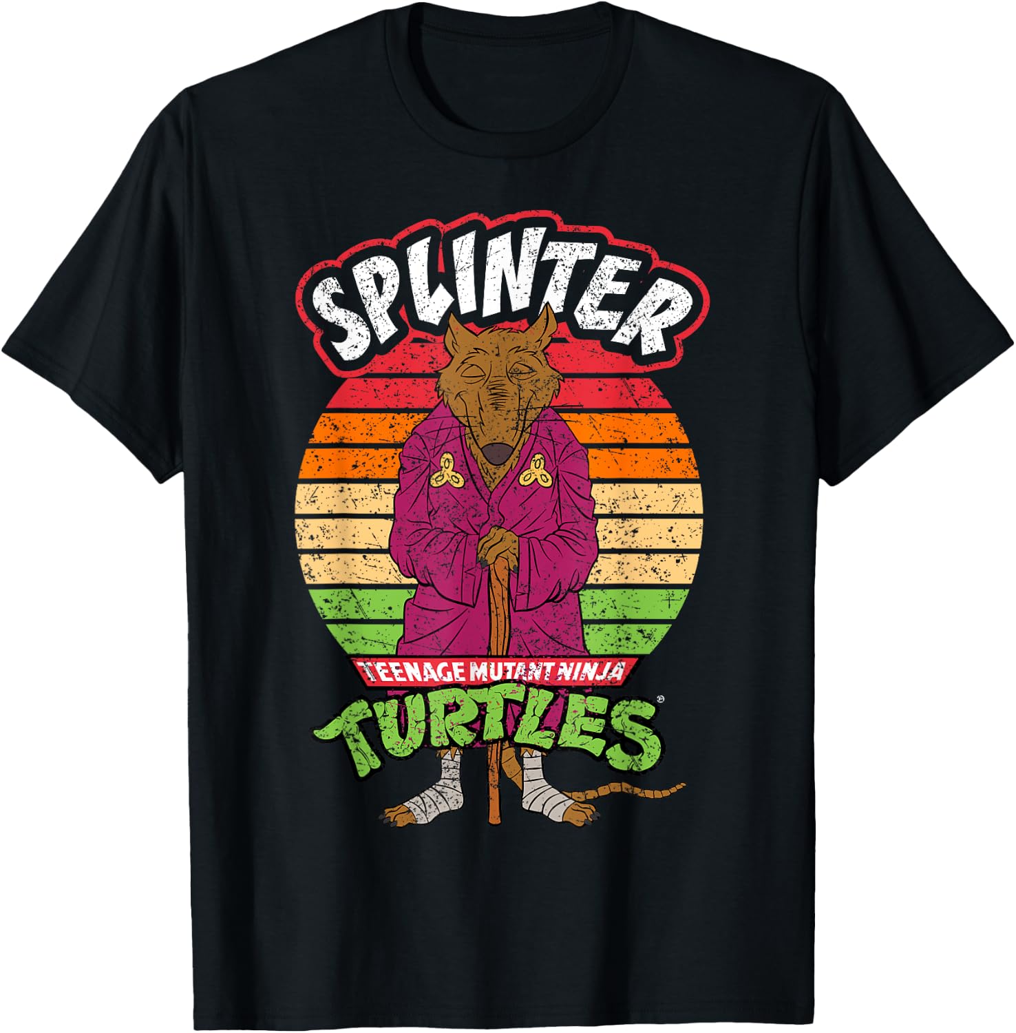 Mademark x Teenage Mutant Ninja Turtles - Teenage Mutant Ninja Turtles Splinter Ready For Action T-Shirt - T-Shirt | Black