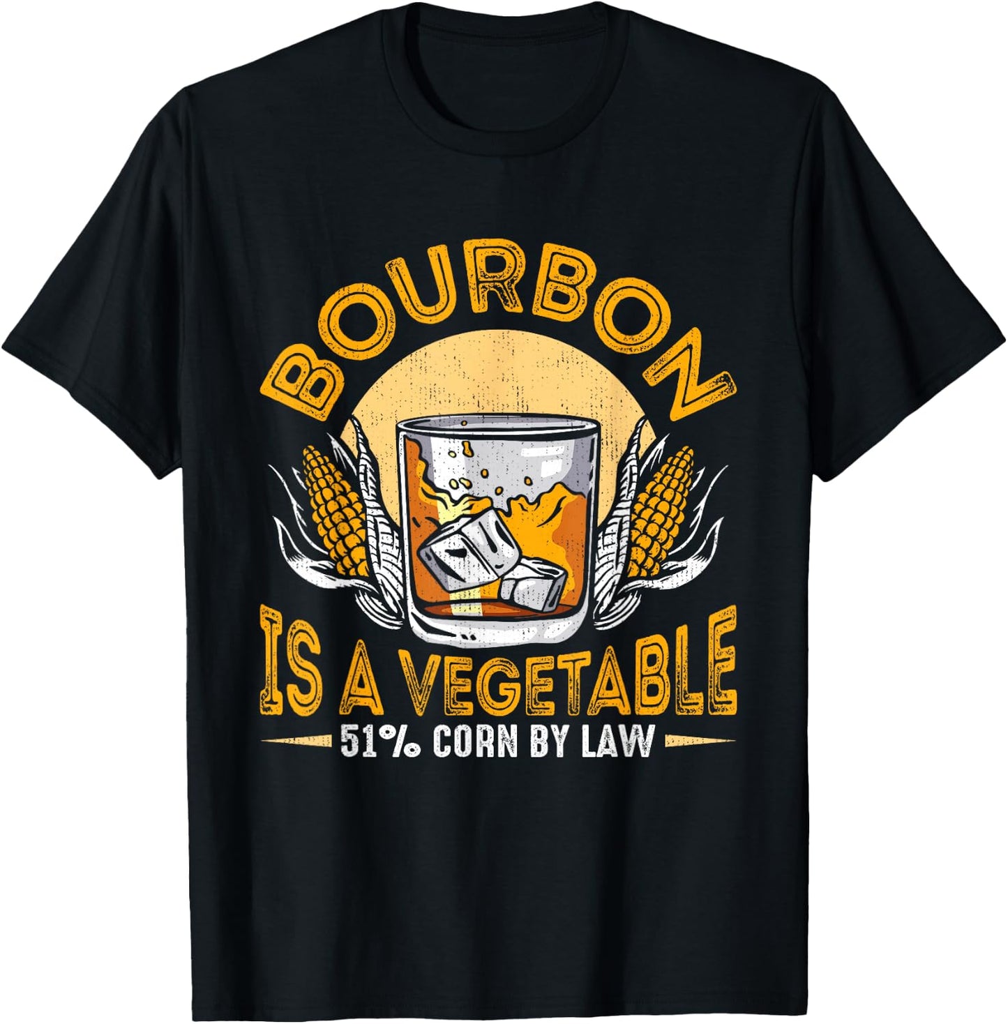 Bourbon Is Vegetable Whiskey Funny Bourbon Drinking Drinker T-Shirt - T-Shirt | Black
