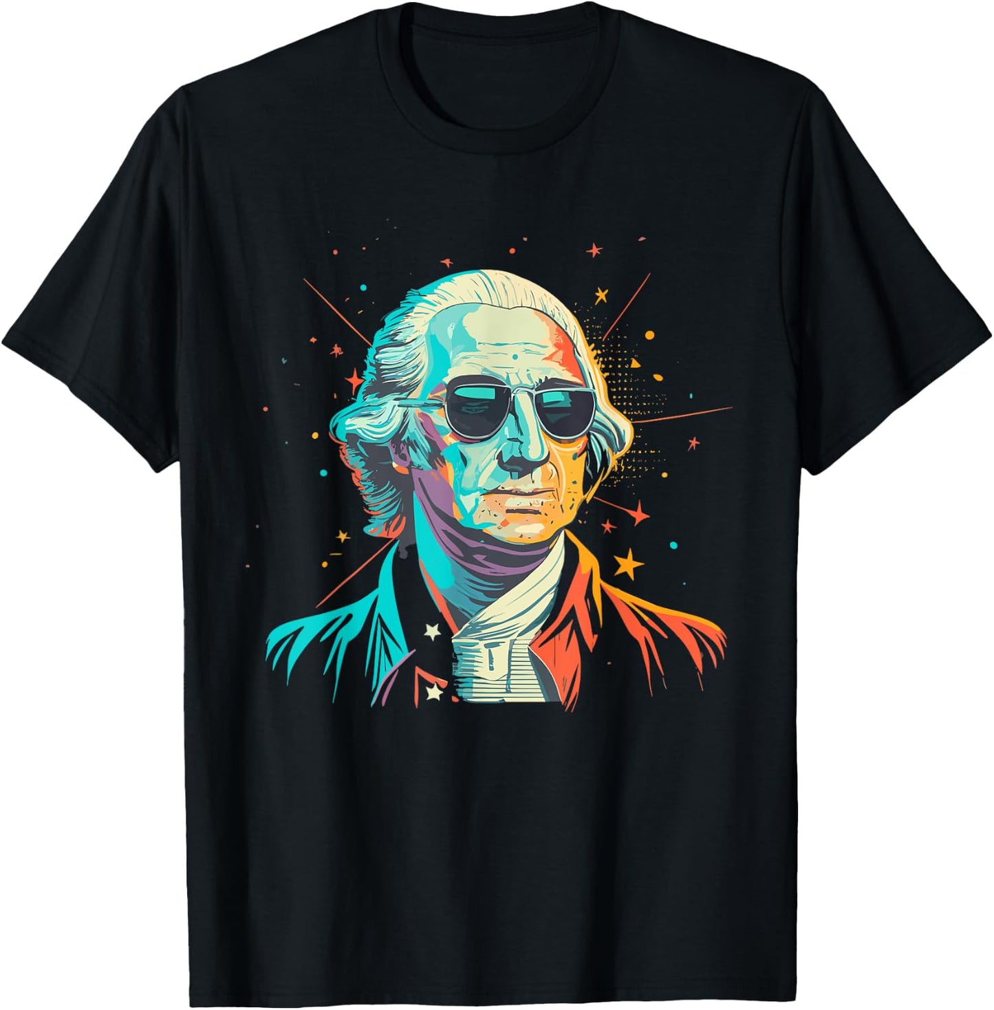 George Washington With Sunglasses | George Washington T-Shirt - T-Shirt | Black