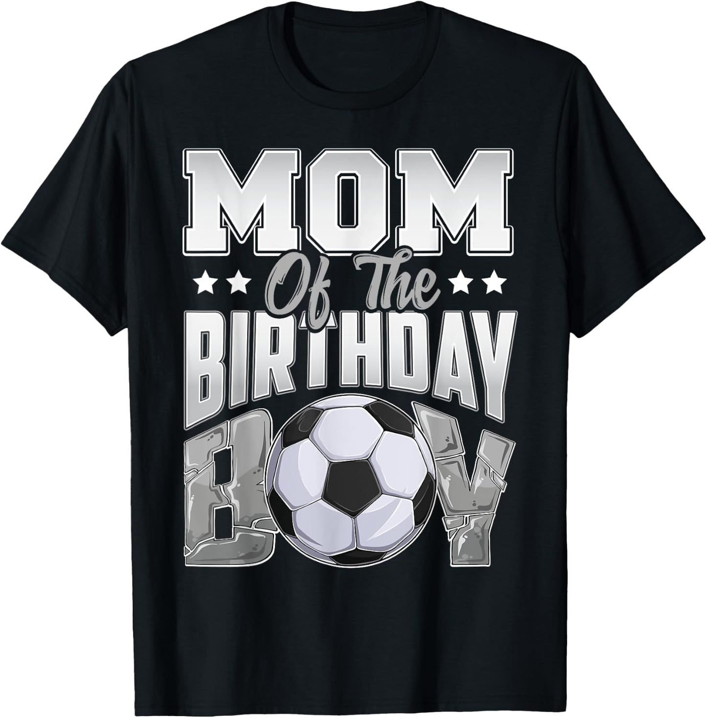 Mom Soccer birthday Boy Family Baller b-day Party T-Shirt - T-Shirt | Black
