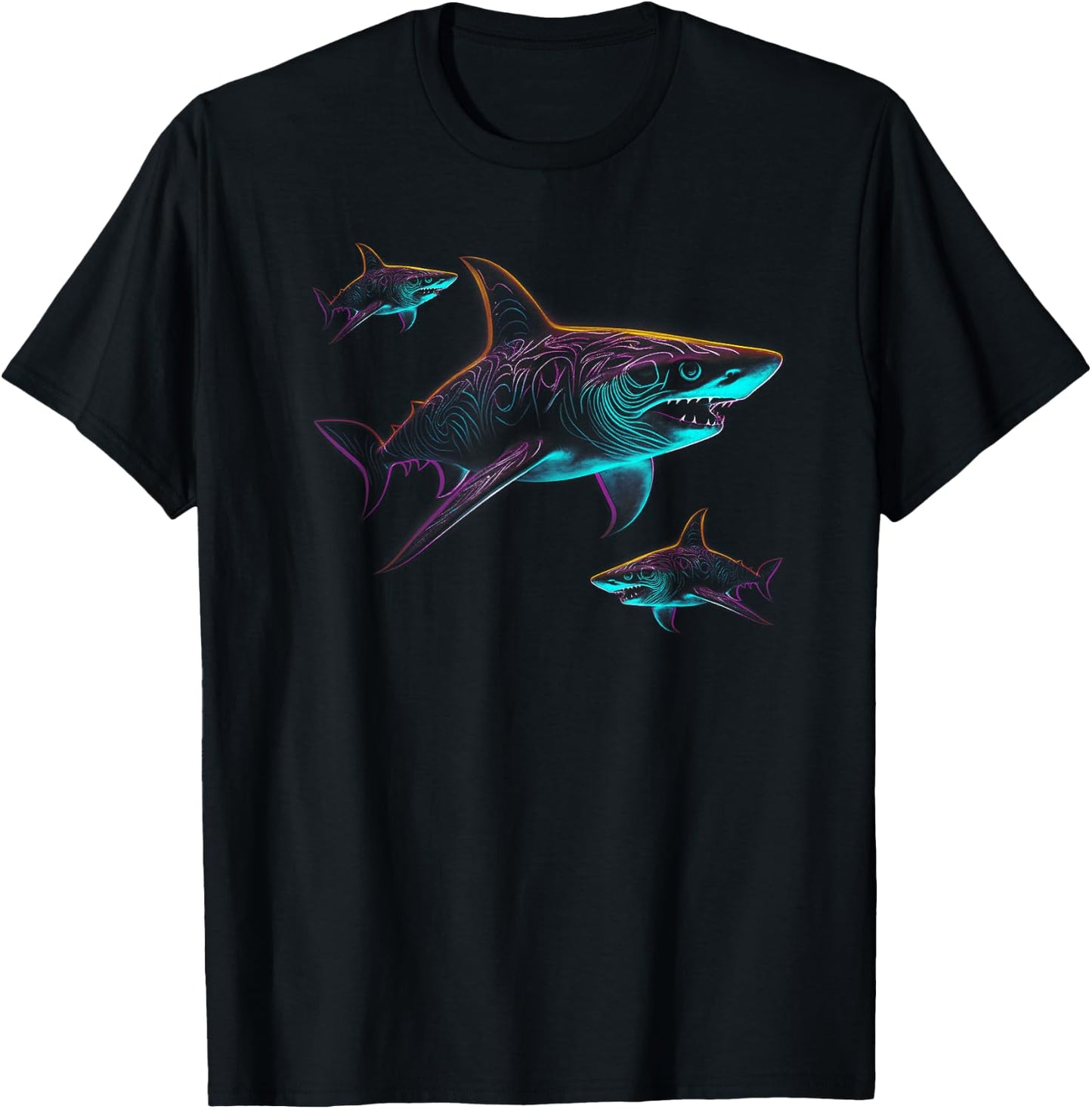 Great White Shark Ocean Fish shirt T-Shirt - T-Shirt | Black