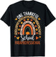 One Thankful School Paraprofessional Thanksgiving Rainbow T-Shirt - T-Shirt | Black