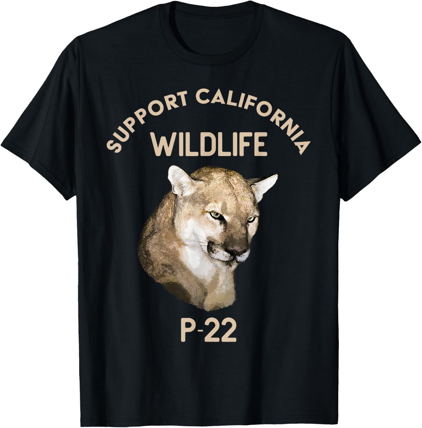 P-22 Mountain Lion Support California Wildlife T-Shirt - T-Shirt | Black