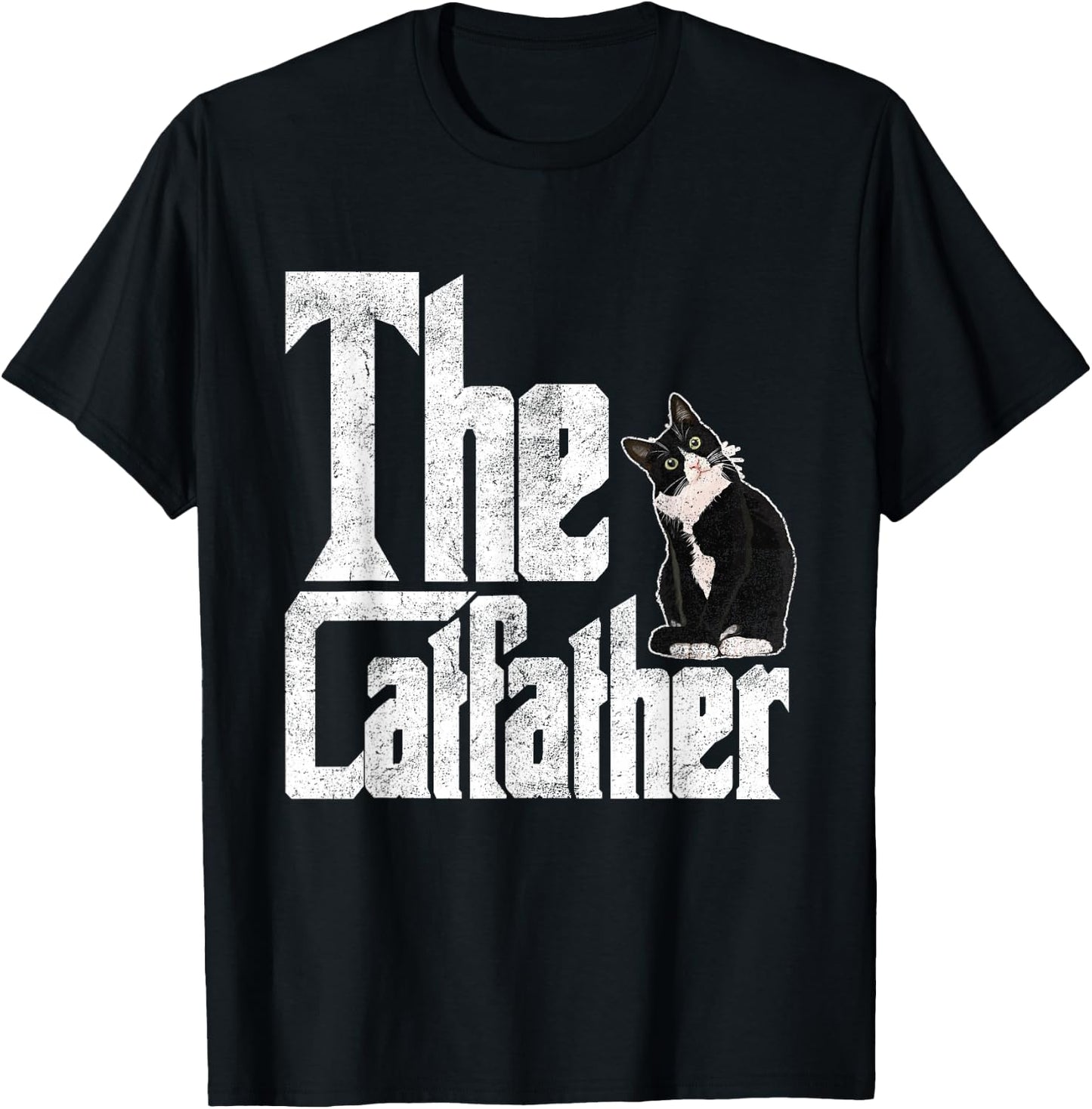 The Catfather Cat Father Mafia Whiskers Male Daddy Small T-Shirt - T-Shirt | Black