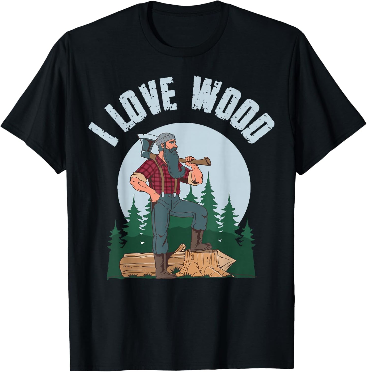 I Love Wood T-Shirt - T-Shirt | Black