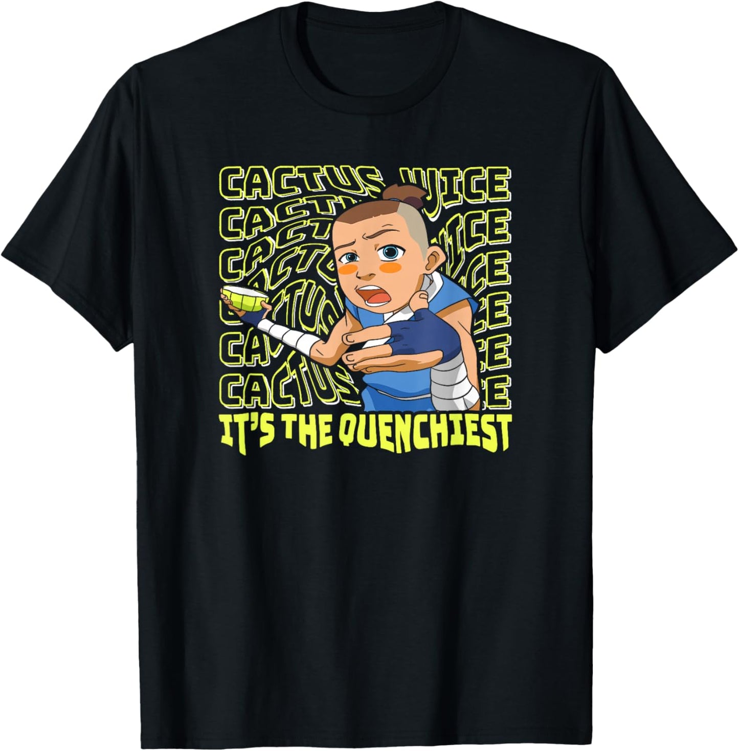 Avatar: The Last Airbender Sokka Cactus Juice Word Stack T-Shirt - T-Shirt | Black