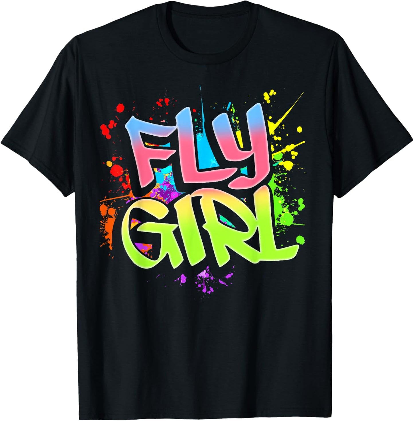 Fly Girl 80s 90s Old School Hip Hop Girls T-Shirt - T-Shirt | Black