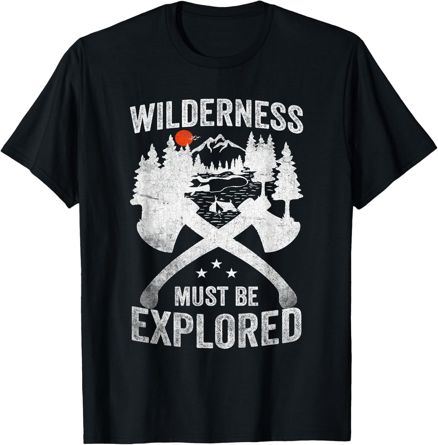 Camping Wilderness Must Be Explored Explorer Adventure T-Shirt - T-Shirt | Black