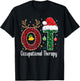 Occupational Therapy Christmas santa hat OT Therapist T-Shirt - T-Shirt | Black
