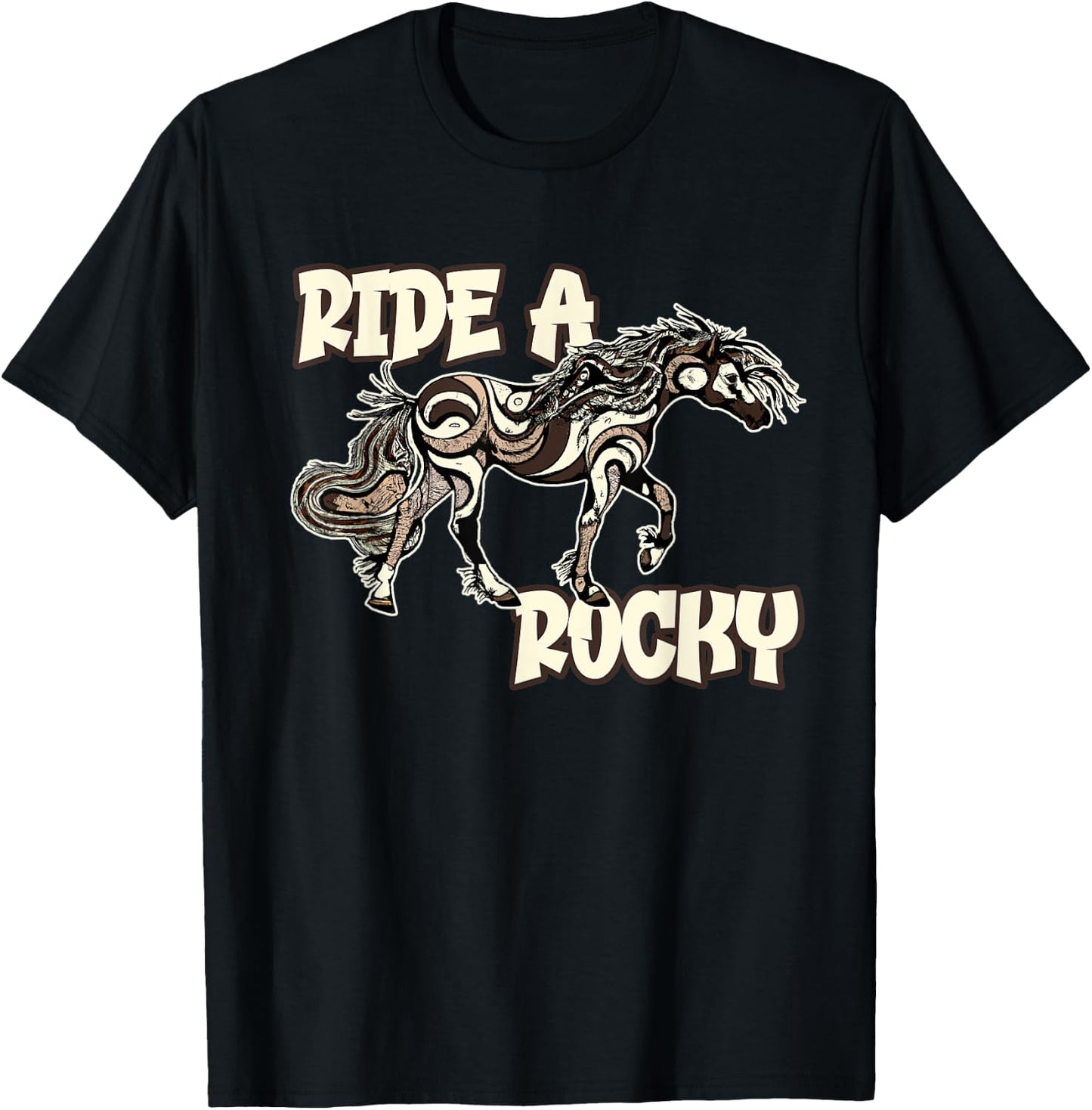 Rocky Mountain Beauty: Cute Swirl Design For Gaited Horses T-Shirt - T-Shirt | Black