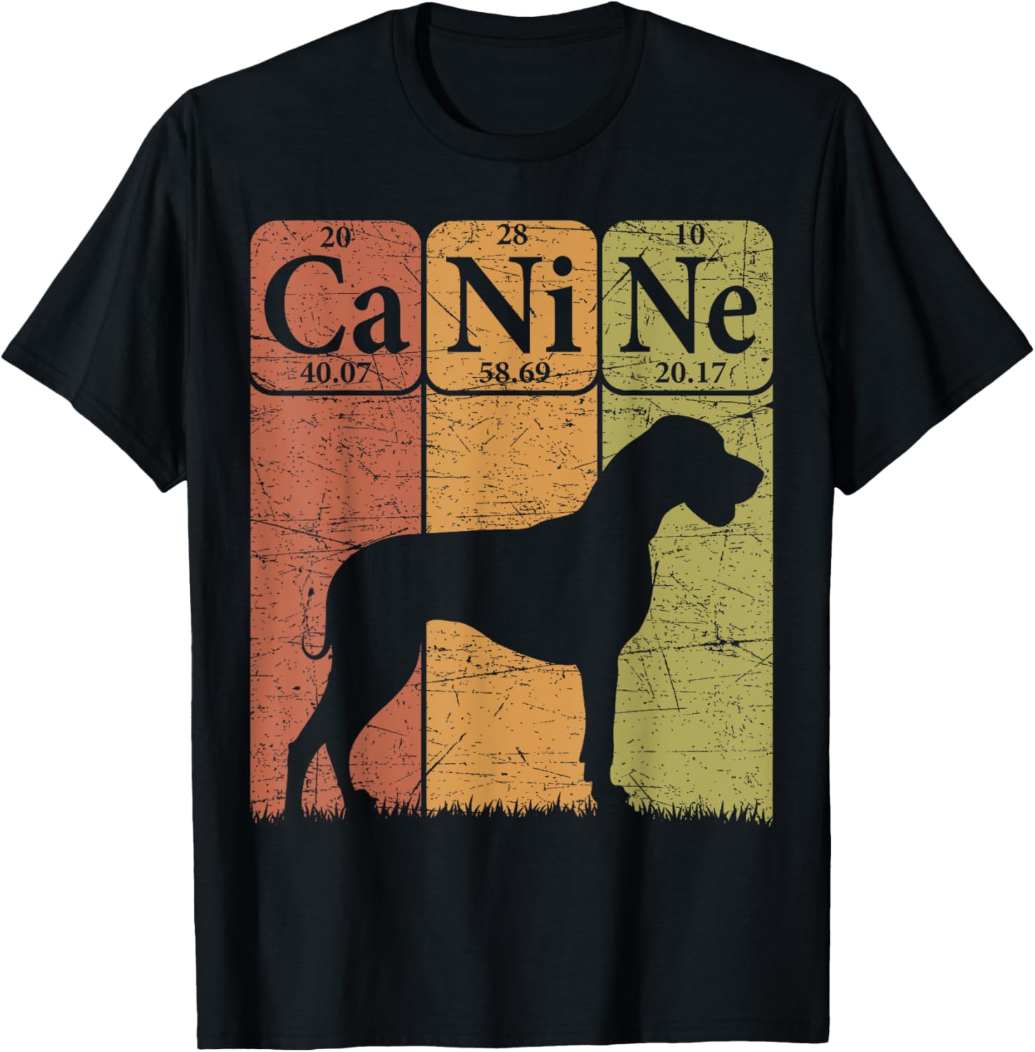 Great Dane Dog Periodic Table Elements Dog Canine T-Shirt - T-Shirt | Black