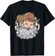 Western Cowboy Santa Christmas Cowboy Groovy Retro Xmas T-Shirt - T-Shirt | Black