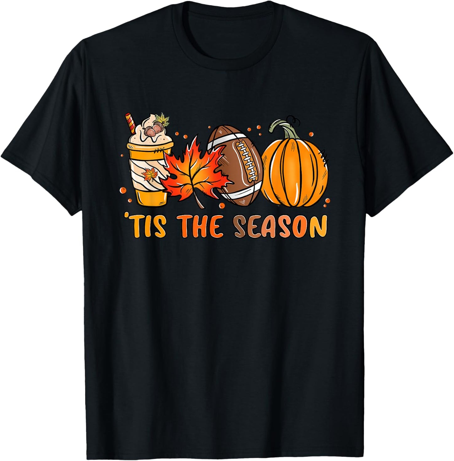 Turkey Football Outfit Kids Adults Boys Thanksgiving T-Shirt - T-Shirt | Black