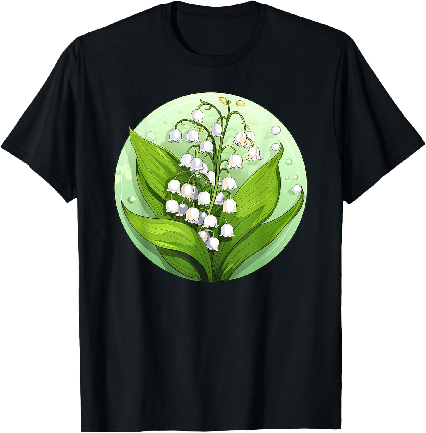 Lily Of The Valley Flower - Convallaria Majalis - White Lily T-Shirt - T-Shirt | Black