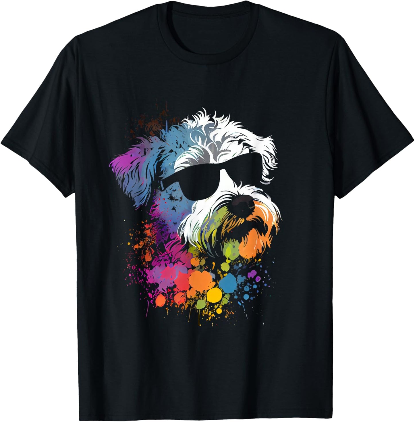 Schnoodle walking dog fans schnauzer dog T-Shirt - T-Shirt | Black