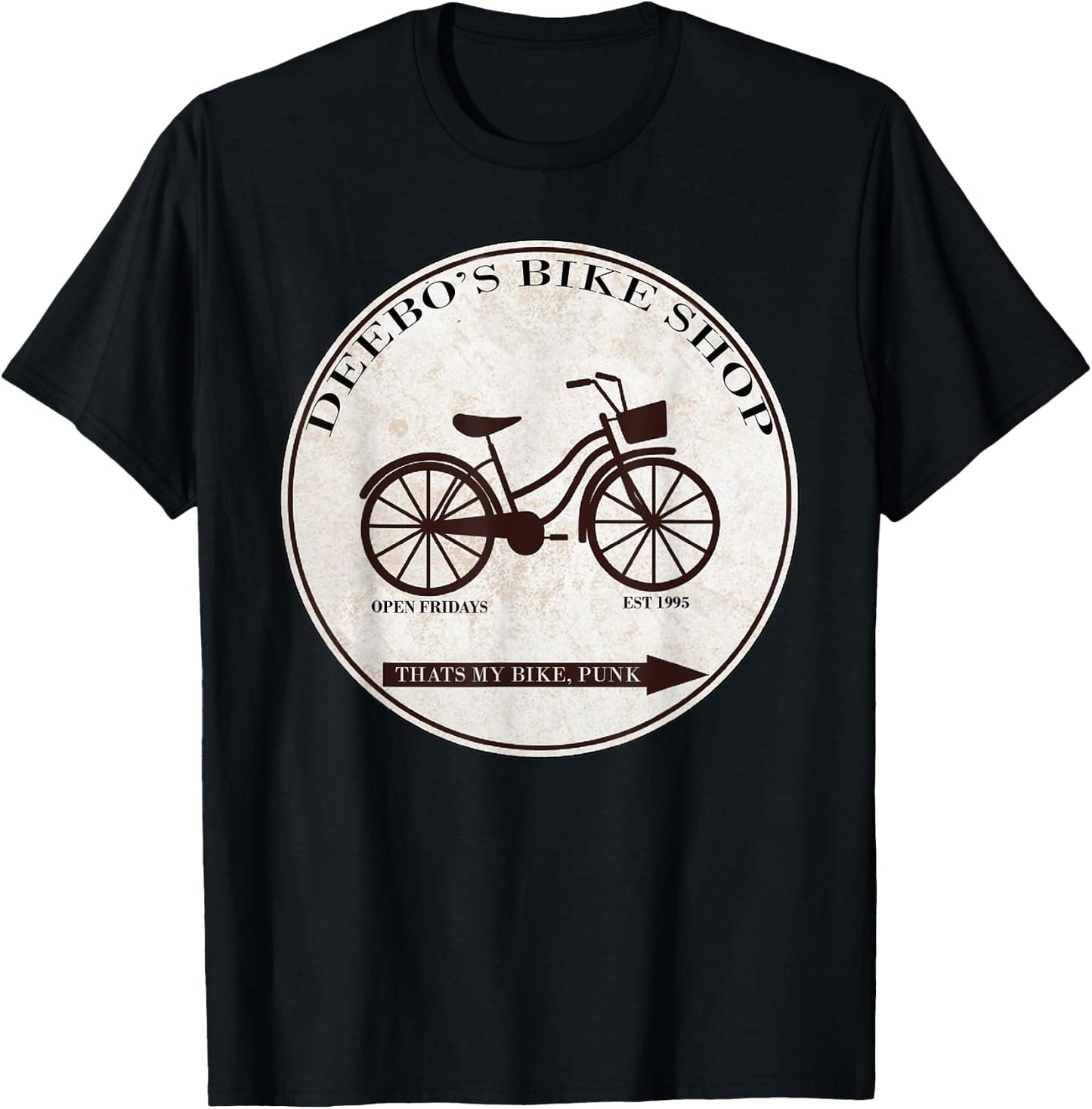 Deebo's Bike Shop Open Friday Funny T-Shirt - T-Shirt | Black