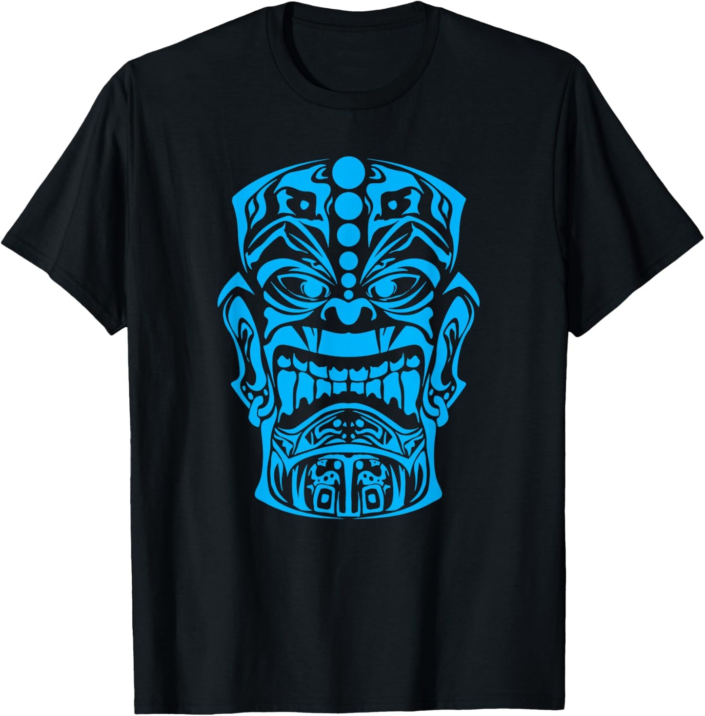 Polynesian Tiki Maori Hawaiian Tribal T-Shirt - T-Shirt | Black