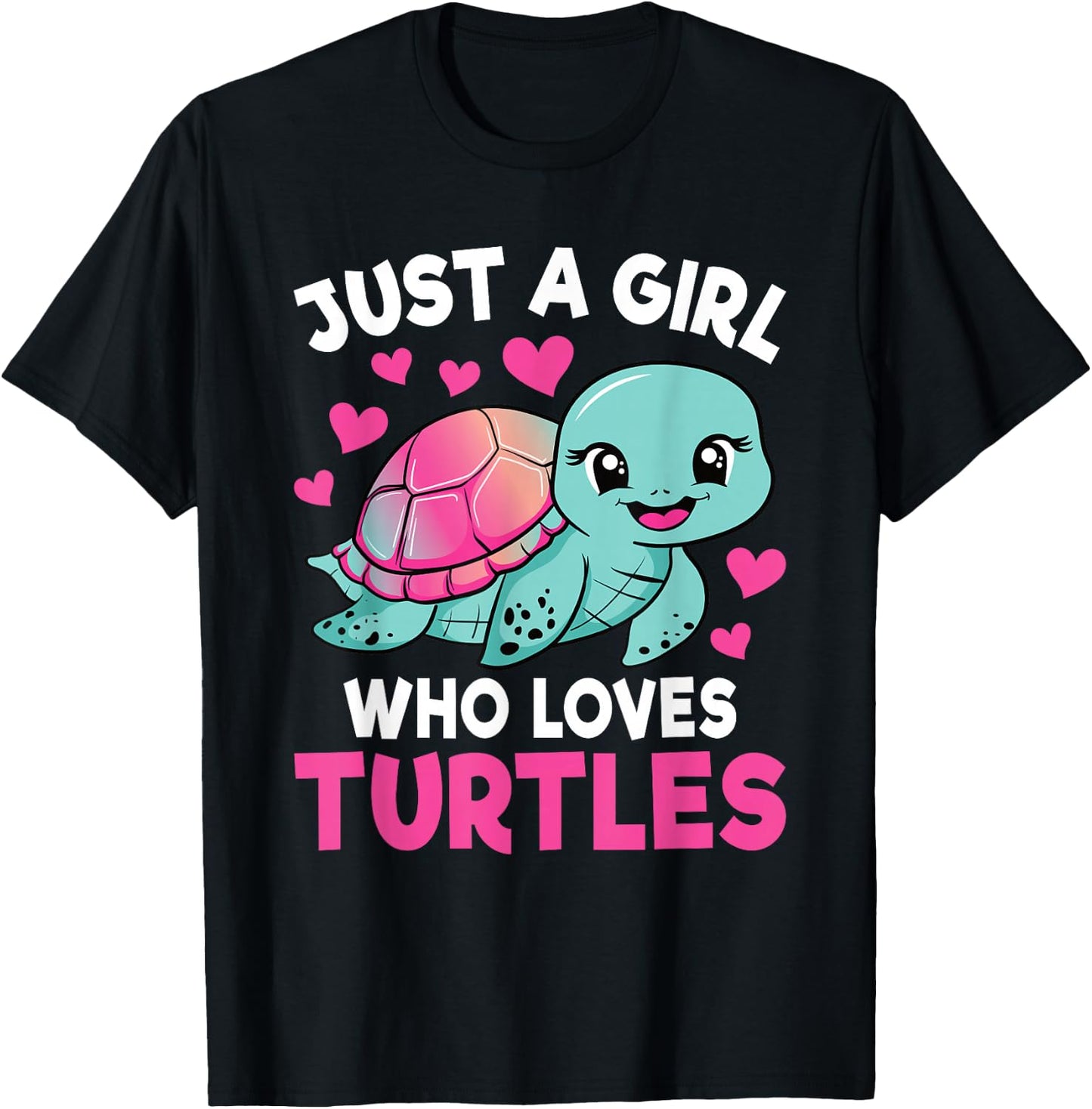 Just A Girl Who Loves Turtles Ocean Animal Sea Turtle Kids T-Shirt - T-Shirt | Black