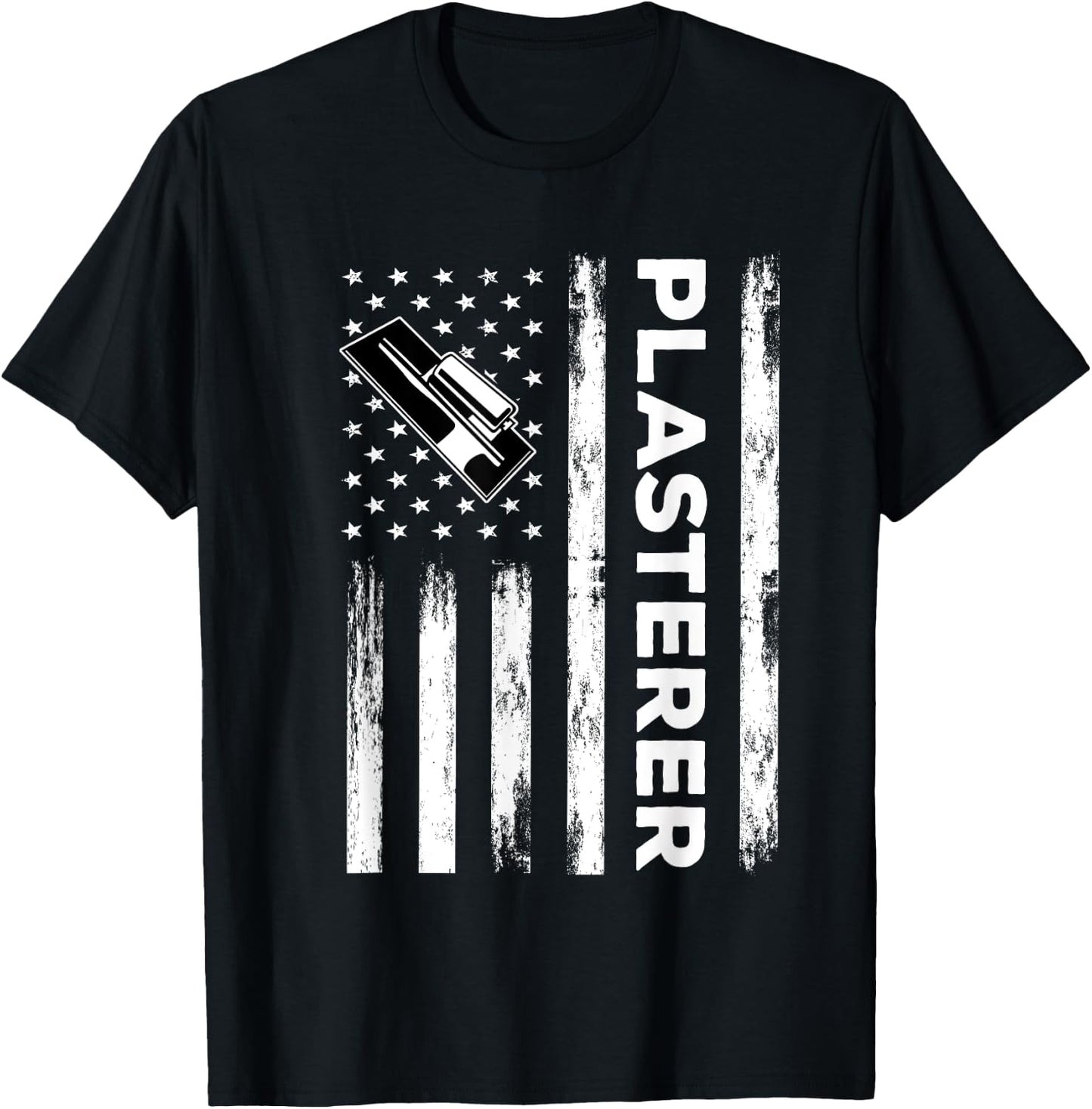 USA Flag Plasterer Outfit Bricklayer America Mason T-Shirt - T-Shirt | Black