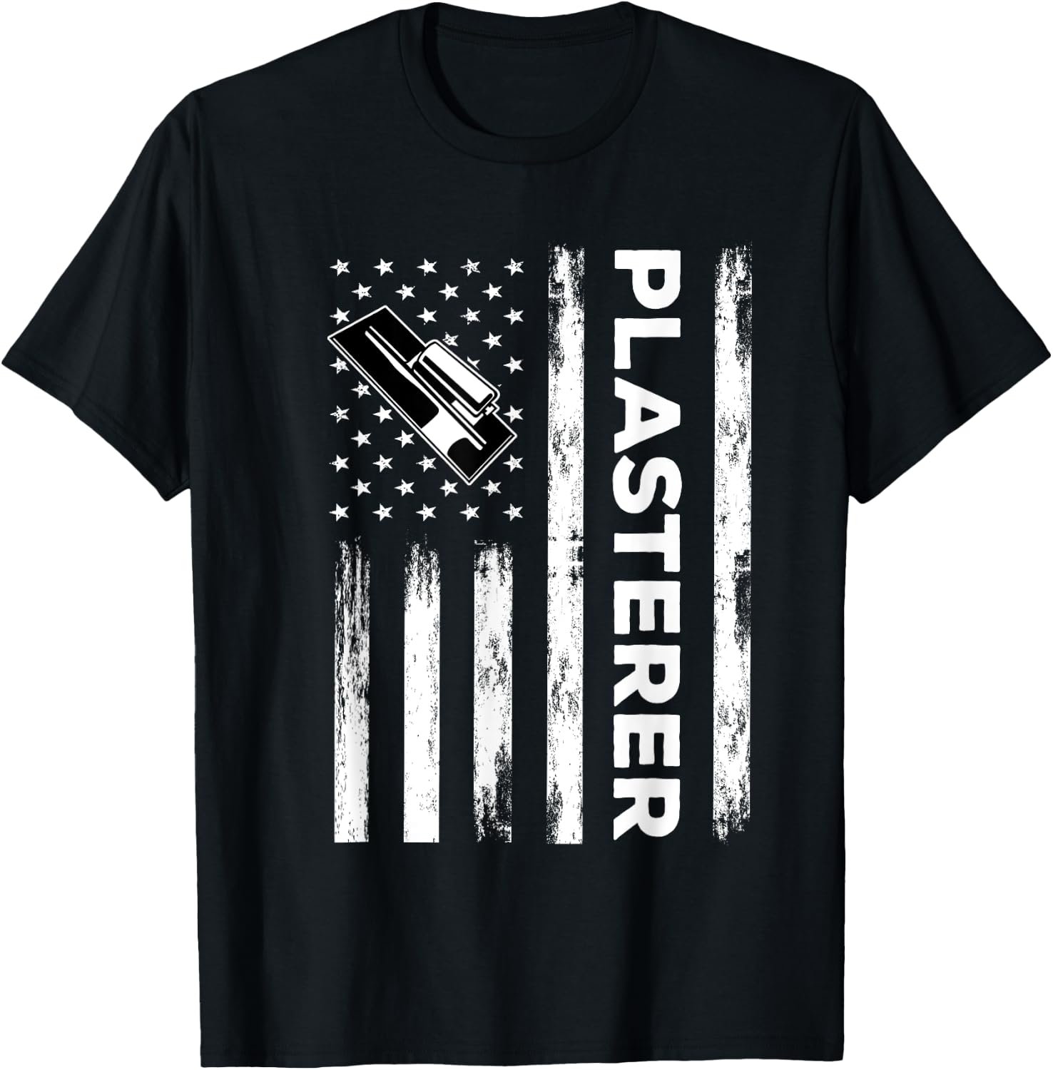 USA Flag Plasterer Outfit Bricklayer America Mason T-Shirt - T-Shirt | Black