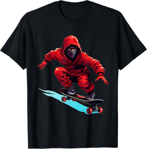 Ninja Skater - Skateboard Skateboarder Skateboarding T-Shirt - T-Shirt | Black