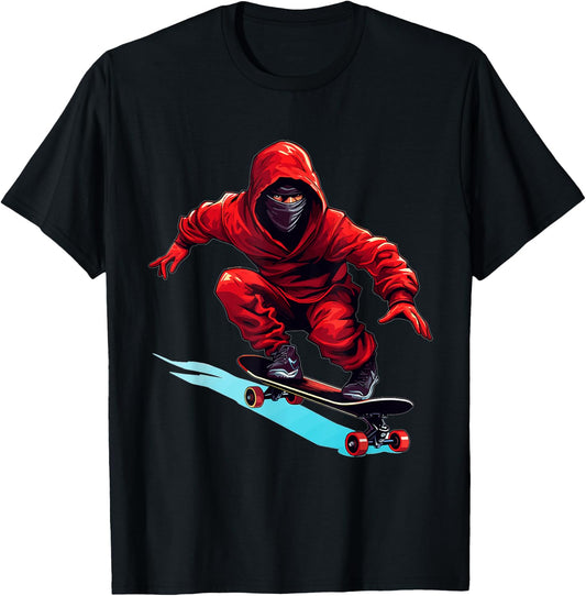 Ninja Skater - Skateboard Skateboarder Skateboarding T-Shirt - T-Shirt | Black