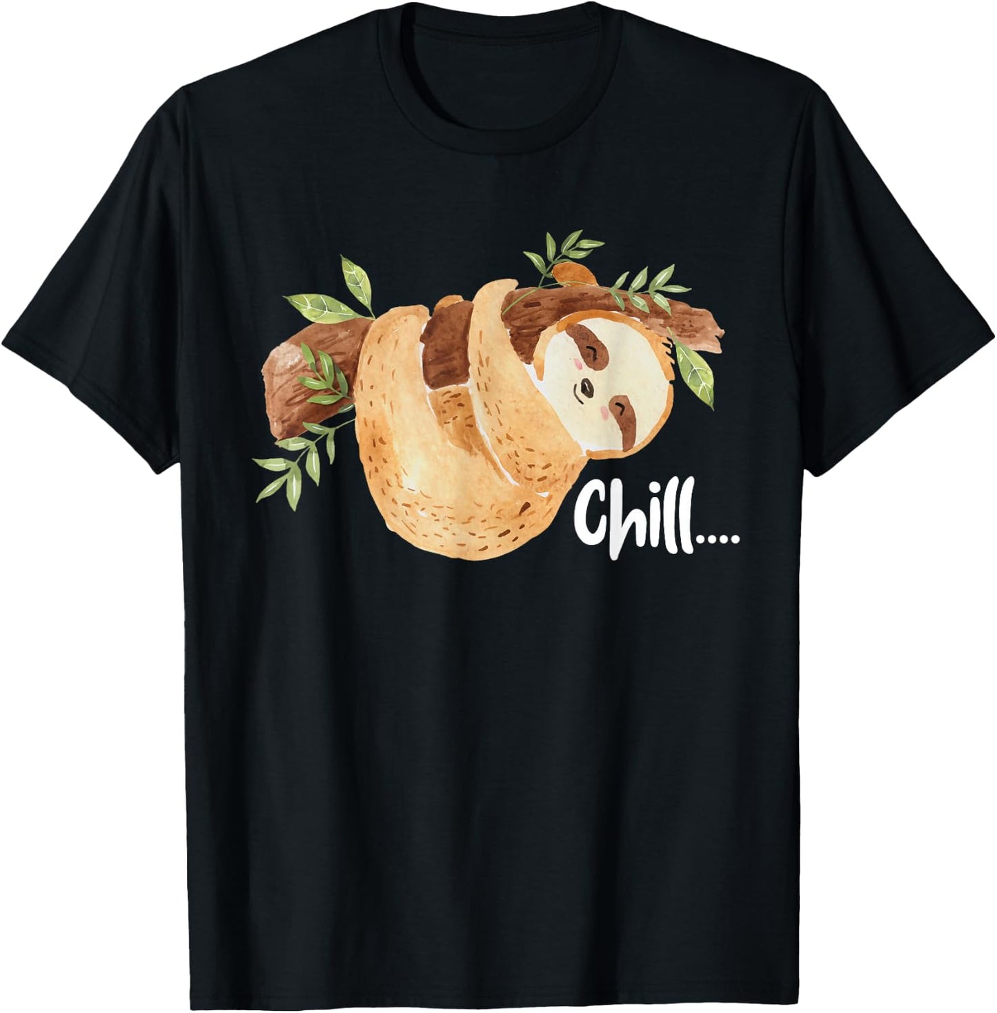 Chill - Hanging Sloth Wildlife Animal Lover Zookeeper T-Shirt - T-Shirt | Black