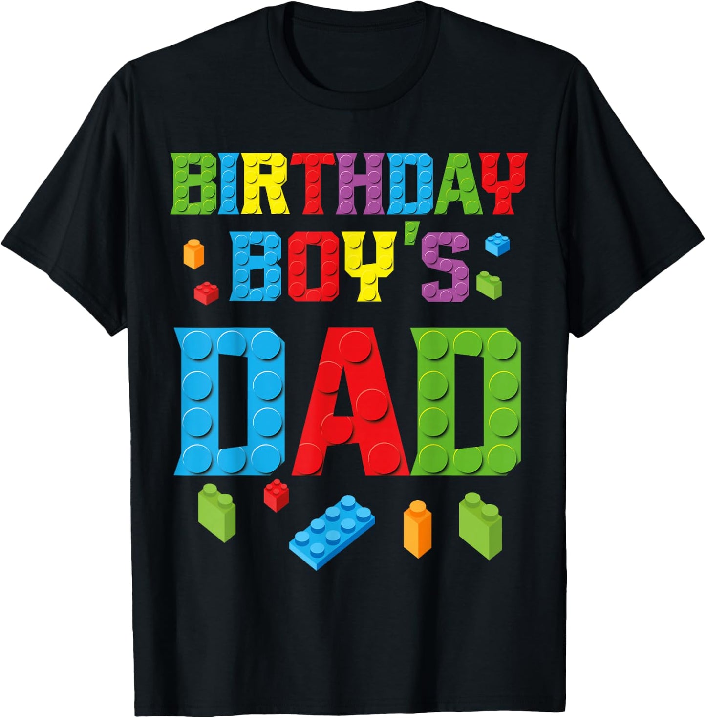 Master Builder Birthday Boy's Dad Building Bricks Blocks Men T-Shirt - T-Shirt | Black
