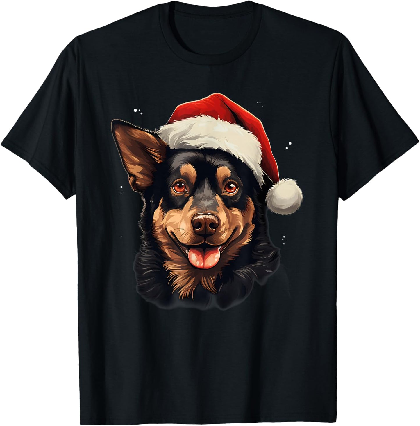 Merry Xmas Australian Kelpie Dog Christmas Men Women Kids T-Shirt - T-Shirt | Black