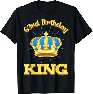 63rd Birthday King Celebration Royal Theme 10 Bday Party T-Shirt - T-Shirt | Black
