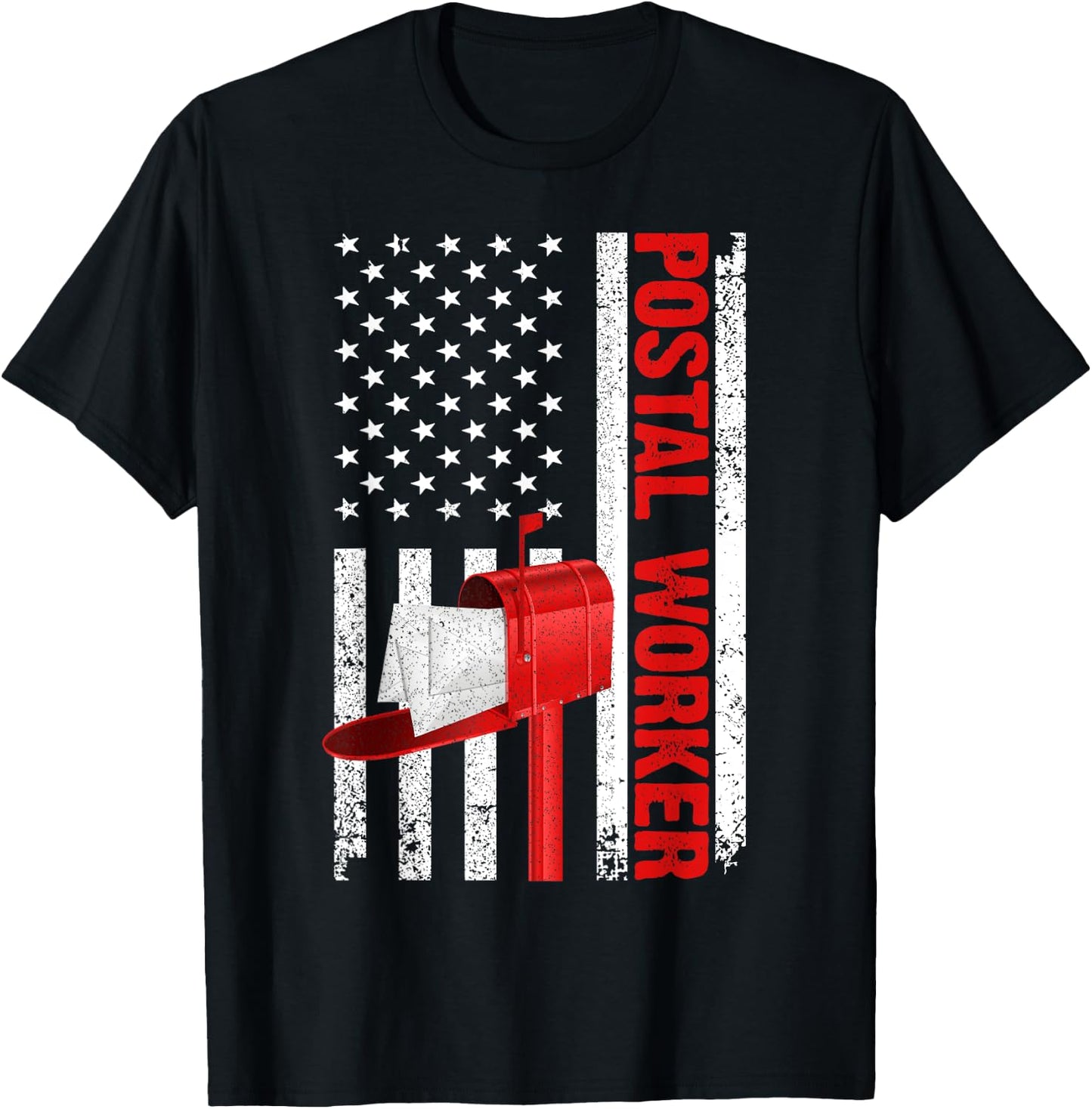 Funny Postal Worker Art Men Women Postman Post Office Lover T-Shirt - T-Shirt | Black