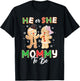 Gingerbread He or She Mommy To Be Christmas Gender Reveal T-Shirt - T-Shirt | Black
