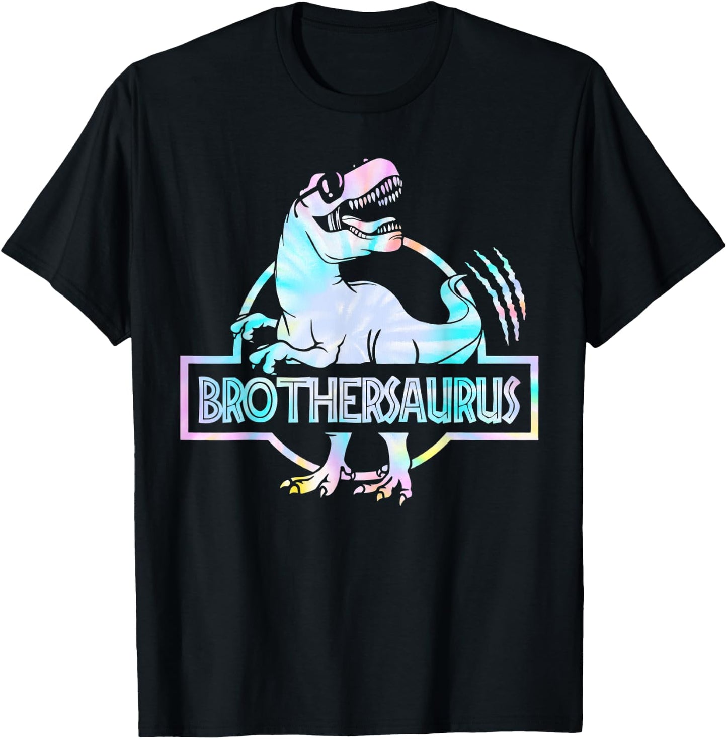 Brothersaurus T Rex Dinosaur Brother Saurus Family Matching T-Shirt - T-Shirt | Black