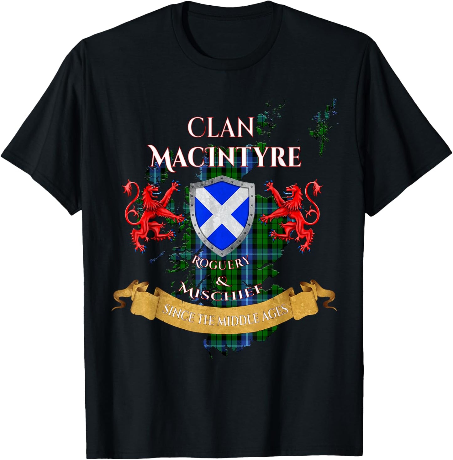 MacIntyre Scottish Family Clan Middle Ages Mischief T-Shirt - T-Shirt | Black