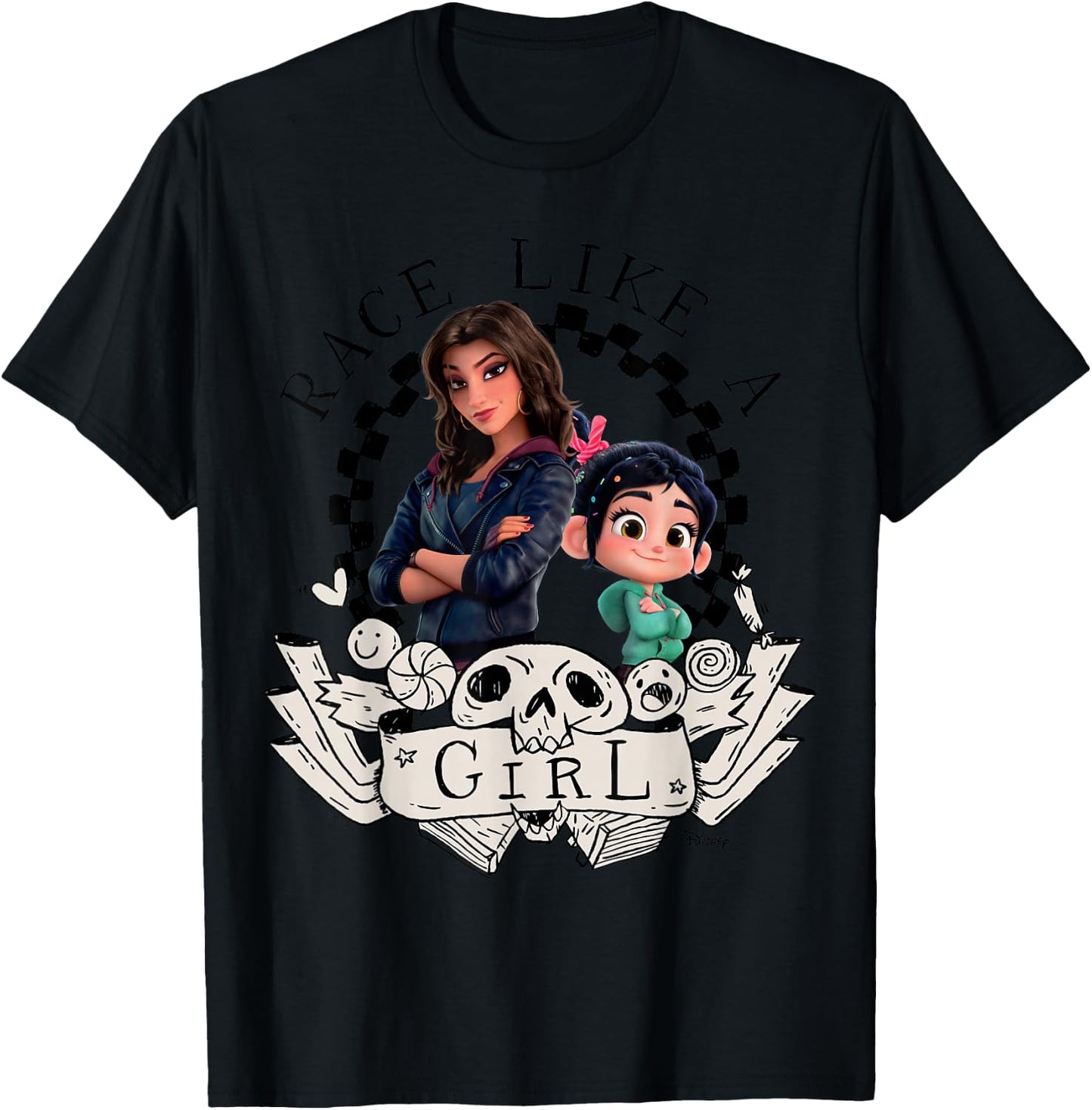 Wreck It Ralph - Race Like A Girl Shank & Vanellope T-Shirt - T-Shirt | Black