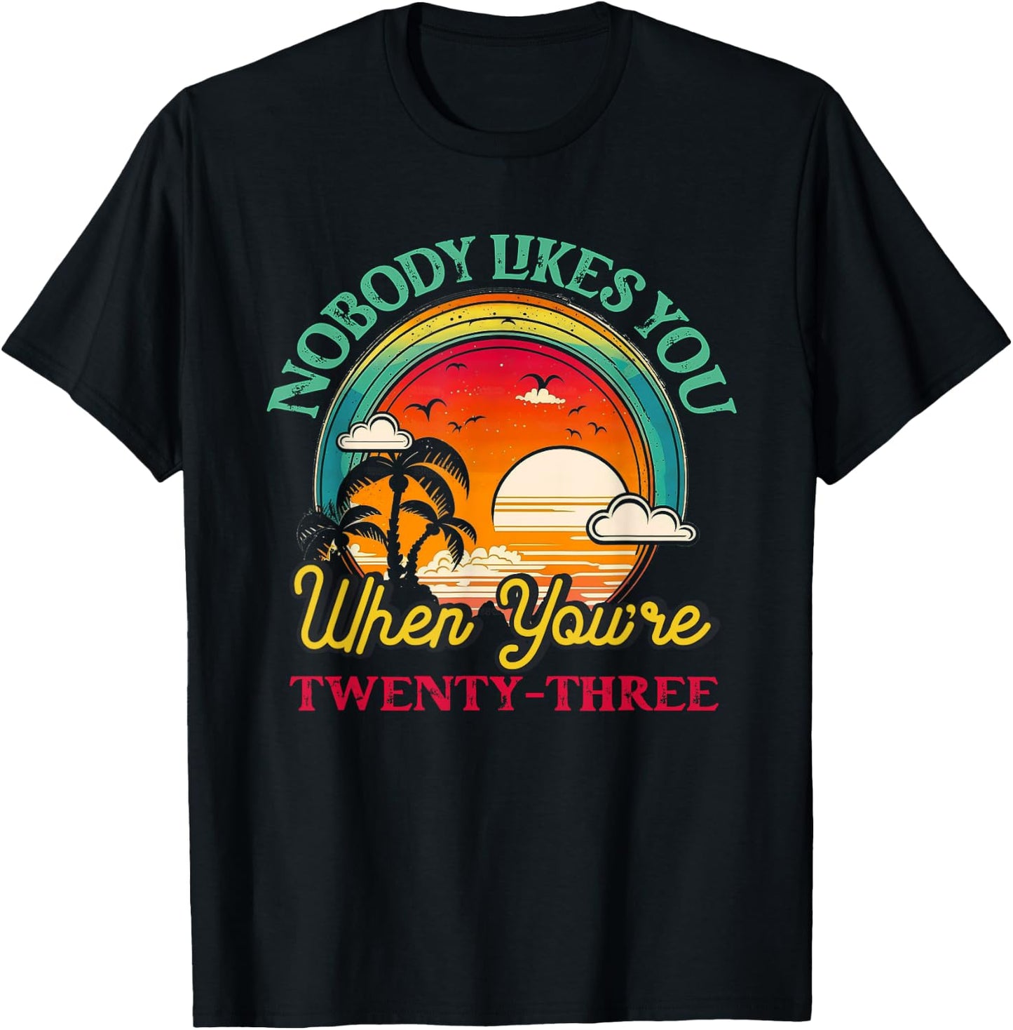 Nobody Likes You When You'Re 23 23rd Birthday Twenty Three T-Shirt - T-Shirt | Black