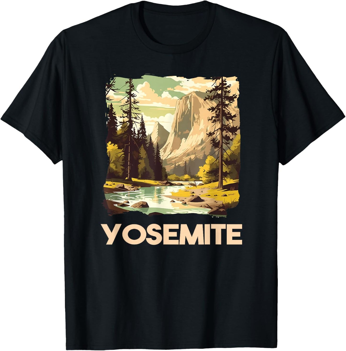 Vintage Yosemite National Park Nature Lover Adventure T-Shirt - T-Shirt | Black