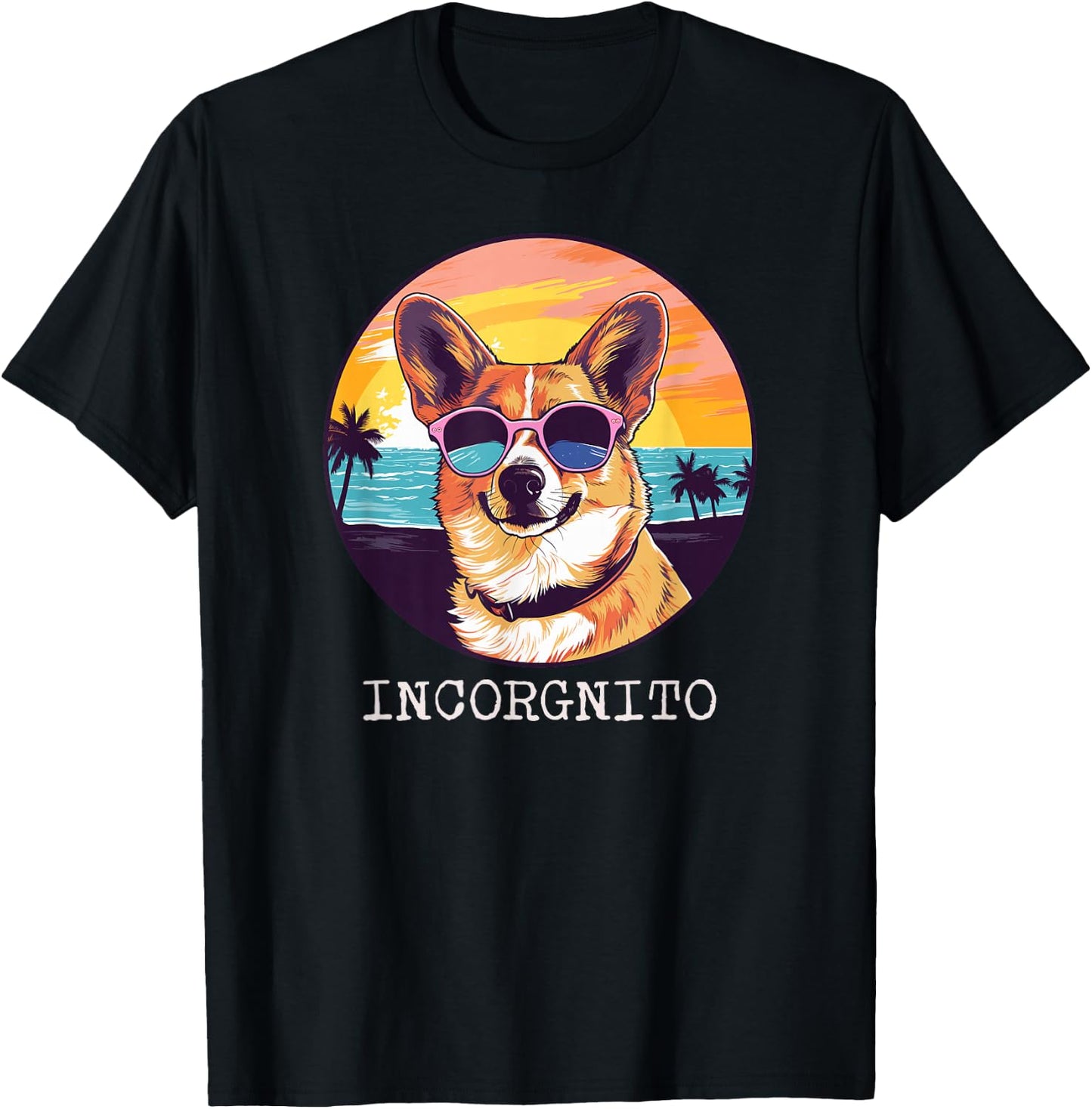 PABLO'S PAW PRINTS Incorgnito Funny Welsh Corgi -Adults Kids T-Shirt - T-Shirt | Black