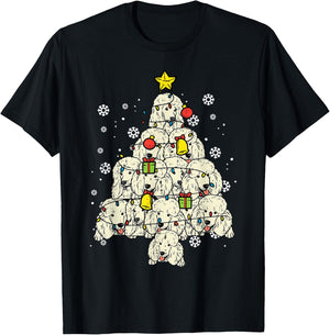 Poodle Christmas Tree Cute Xmas Dog Lover Men Women Kids T-Shirt - T-Shirt | Black