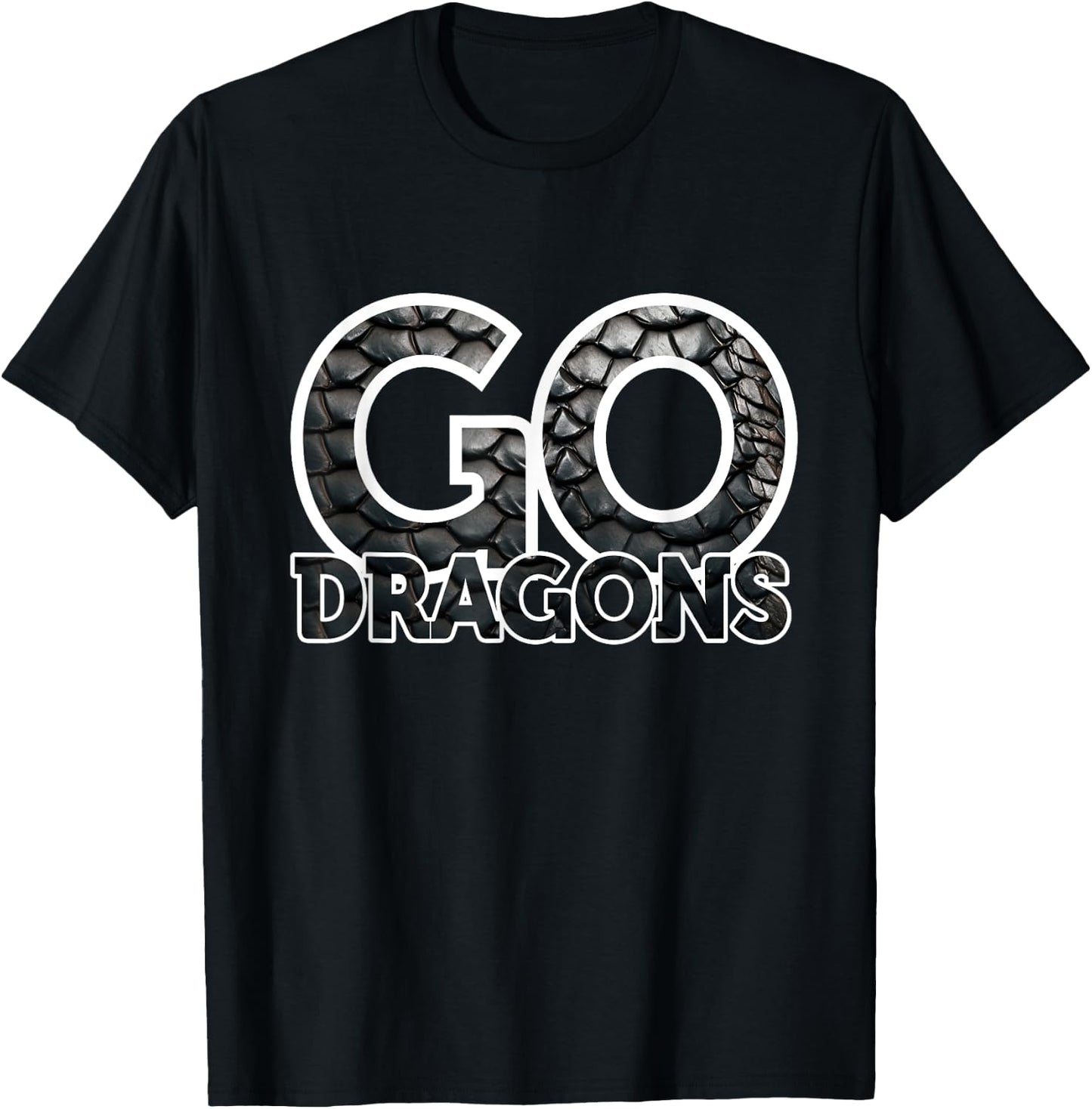 Dragons Team Mascot School Spirit Game Night Dragon Skin Fan T-Shirt - T-Shirt | Black
