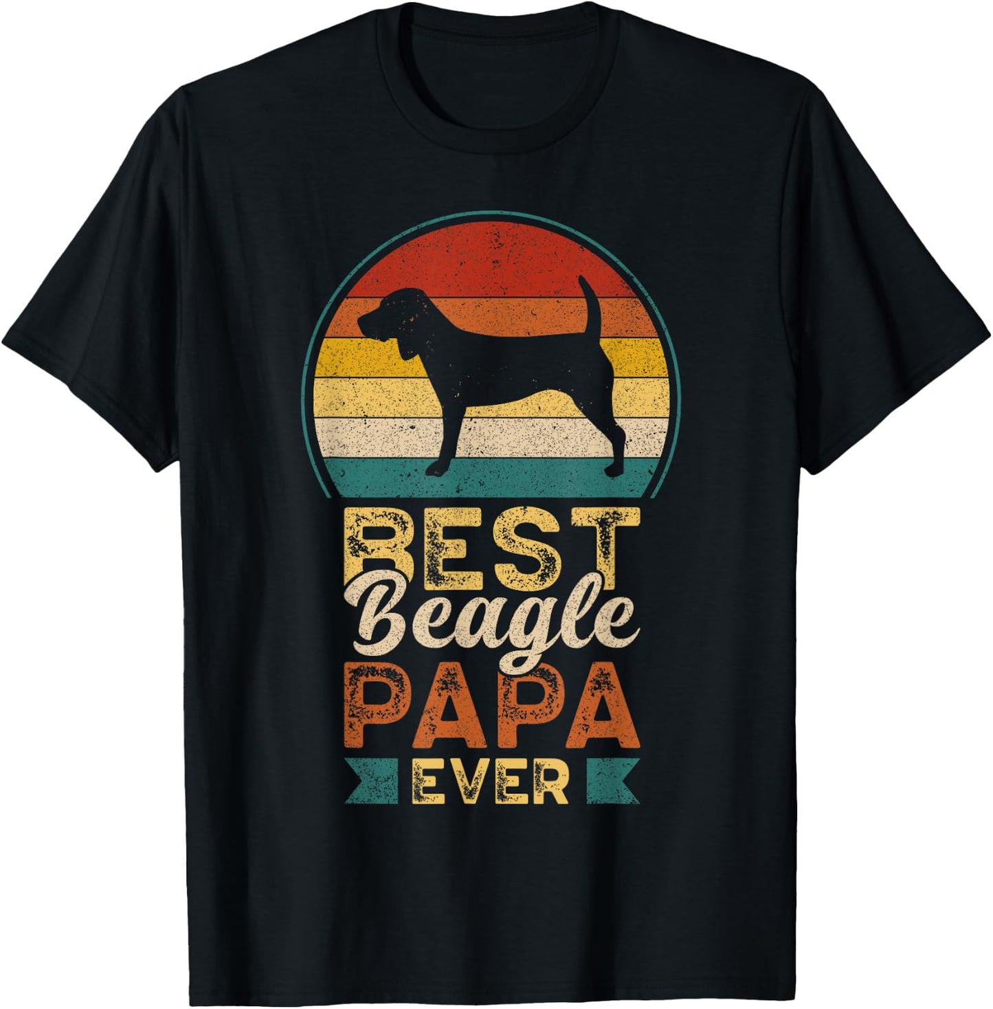 Best Beagle Papa Ever, Father's Day, Dad, Grandpa T-Shirt - T-Shirt | Black