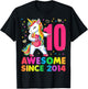 10 Years Old Unicorn Flossing 10th Birthday Girl Gift Party T-Shirt - T-Shirt | Black